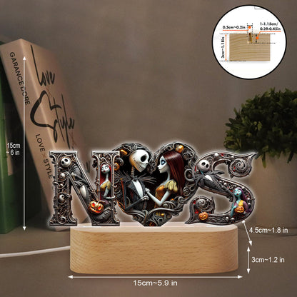 Till Dead Do Us Part - Personalized Nightmare Shaped Plaque Light Base