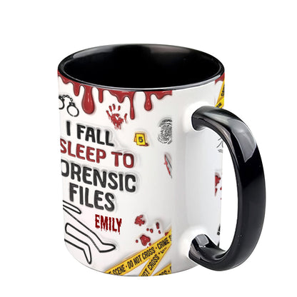 I Fall Asleep To True Crime Shows/ Podcasts - Personalized Accent Mug