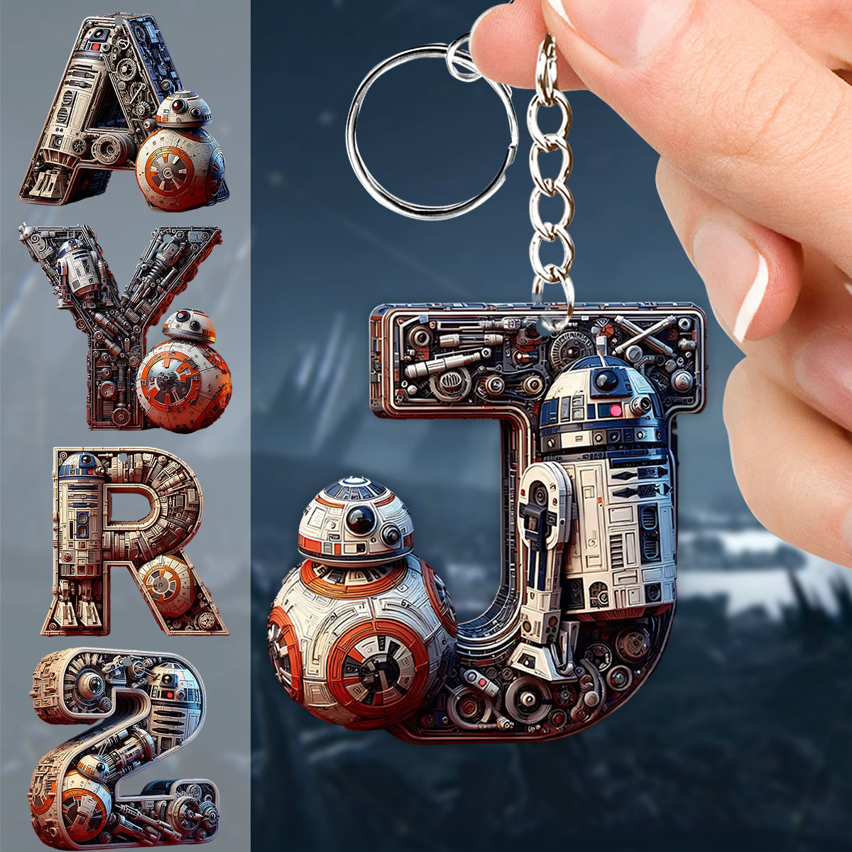 The Force Letter - Personalized The Force Keychain