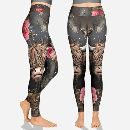 Love Highland Cows - Personalized Highland Cow Hoodie and Leggings