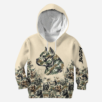 Pitbull Camouflage - Personalized Dog Hoodie and Leggings
