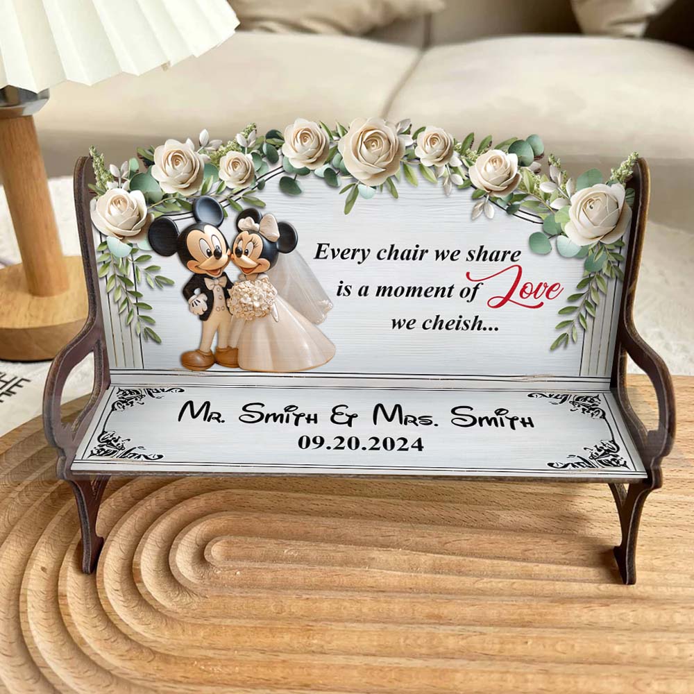 Every Chair We Share - Personalized Mouse Wooden Bench