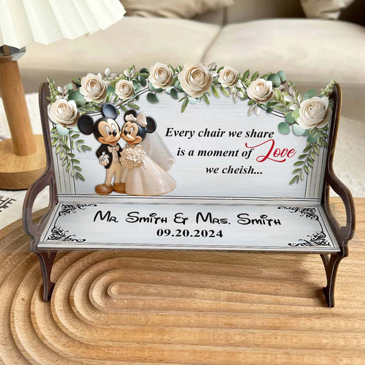 Every Chair We Share - Personalized Mouse Wooden Bench