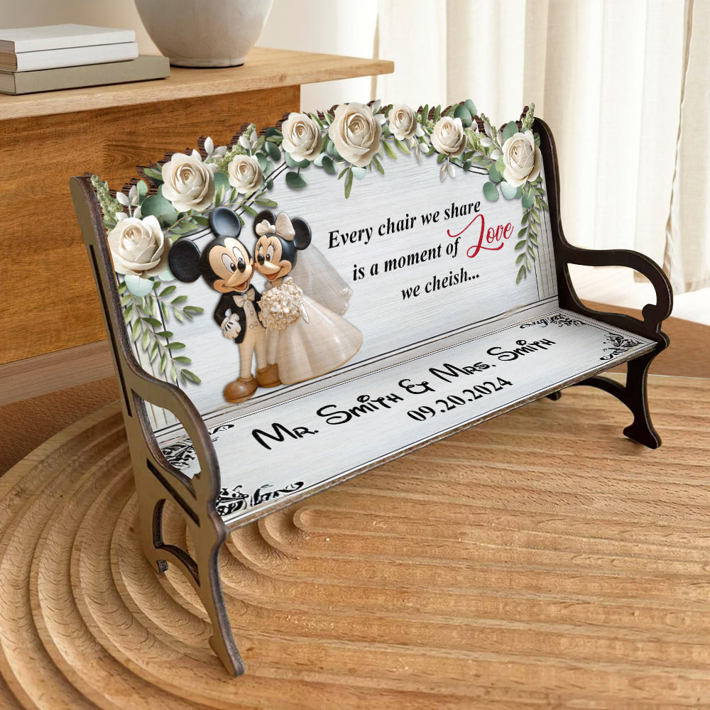 Every Chair We Share - Personalized Mouse Wooden Bench