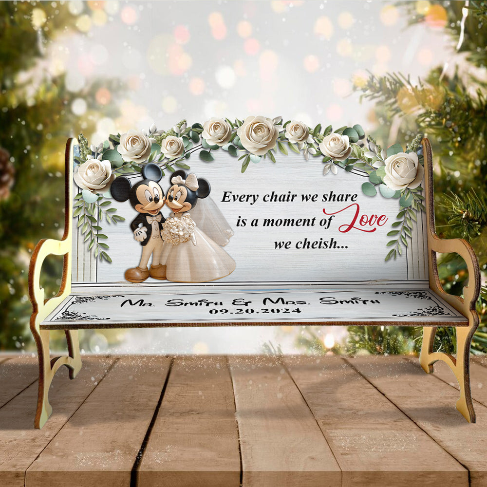 Every Chair We Share - Personalized Mouse Wooden Bench