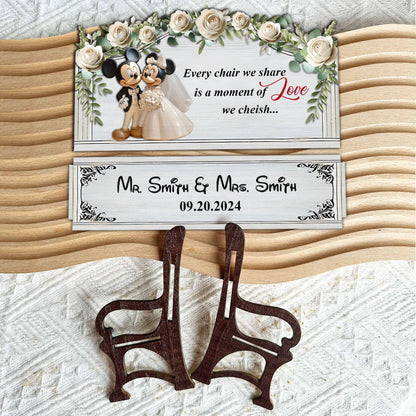 Every Chair We Share - Personalized Mouse Wooden Bench