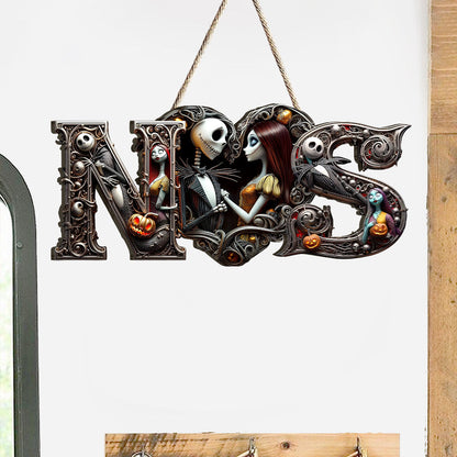 Till Death Do Us Part - Personalized Nightmare Custom Shaped Wood Sign