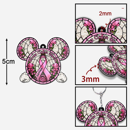 Breast Cancer Warrior - Personalized Mouse Keychain