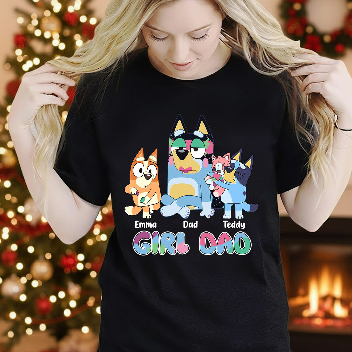 Girl Dad – Personalized Christmas Gift T-Shirt and Hoodie for Dad