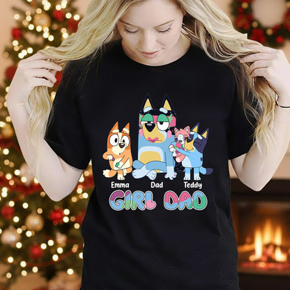 Girl Dad – Personalized Christmas Gift T-Shirt and Hoodie for Dad