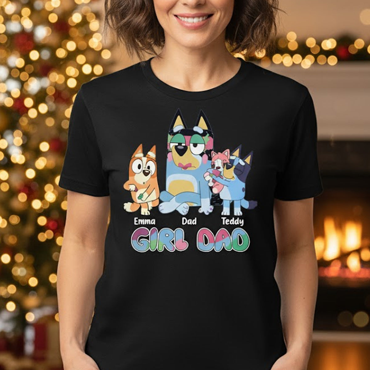 Girl Dad – Personalized Christmas Gift T-Shirt and Hoodie for Dad