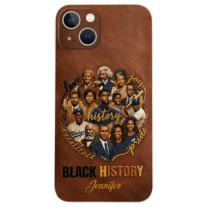 Black Pride - Personalized African American Leather Phone Case