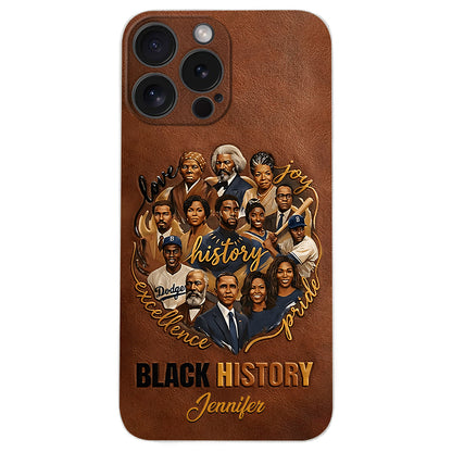 Black Pride - Personalized African American Leather Phone Case