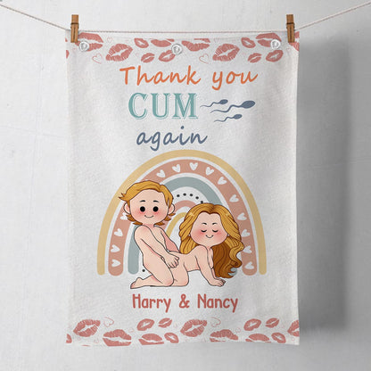 Thank You Cum Again - Personalized Couple Towel