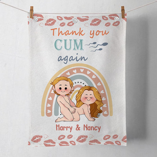 Thank You Cum Again - Personalized Couple Towel