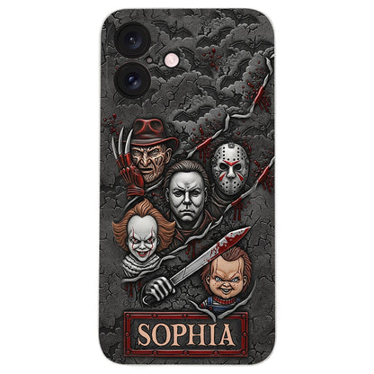 Scary Characters - Personalized Leather Phone Case