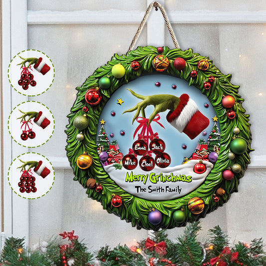 Merry Christmas - Personalized Family Custom Shaped Wood Sign