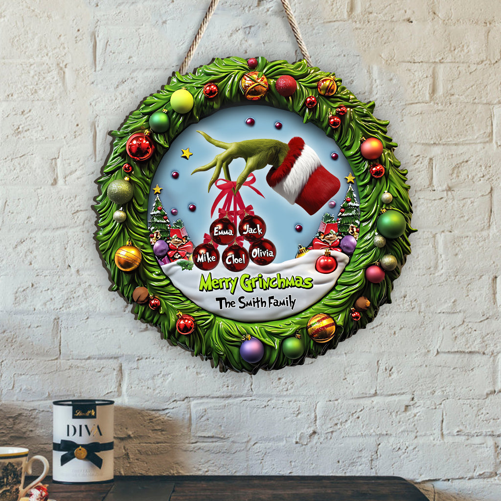 Merry Christmas - Personalized Family Custom Shaped Wood Sign