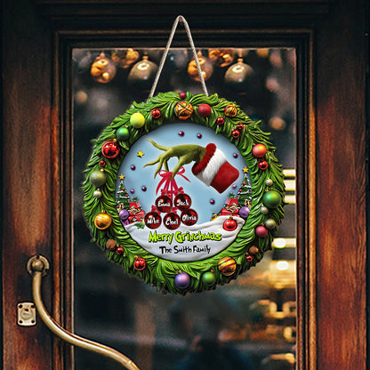 Merry Christmas - Personalized Family Custom Shaped Wood Sign