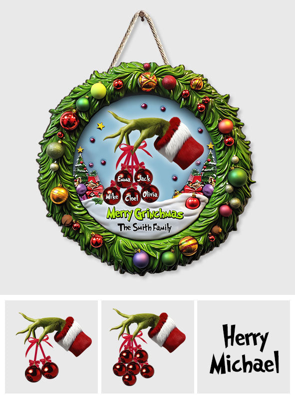 Merry Christmas - Personalized Family Custom Shaped Wood Sign