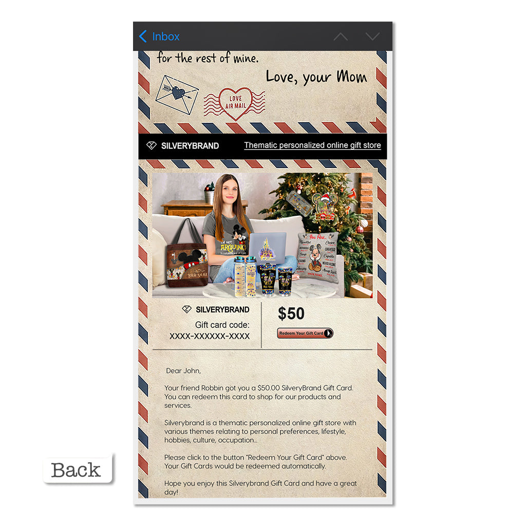 Personalized Greeting Gift Card Letter Sending Message