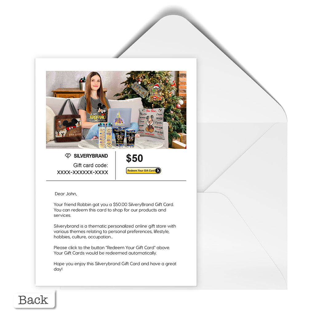 Personalized Greeting Gift Card Boho Holiday Card