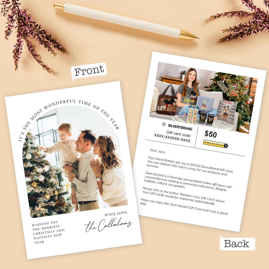Personalized Greeting Gift Card Boho Holiday Card