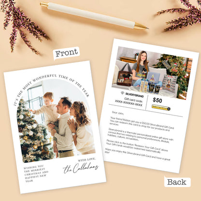 Personalized Greeting Gift Card Boho Holiday Card