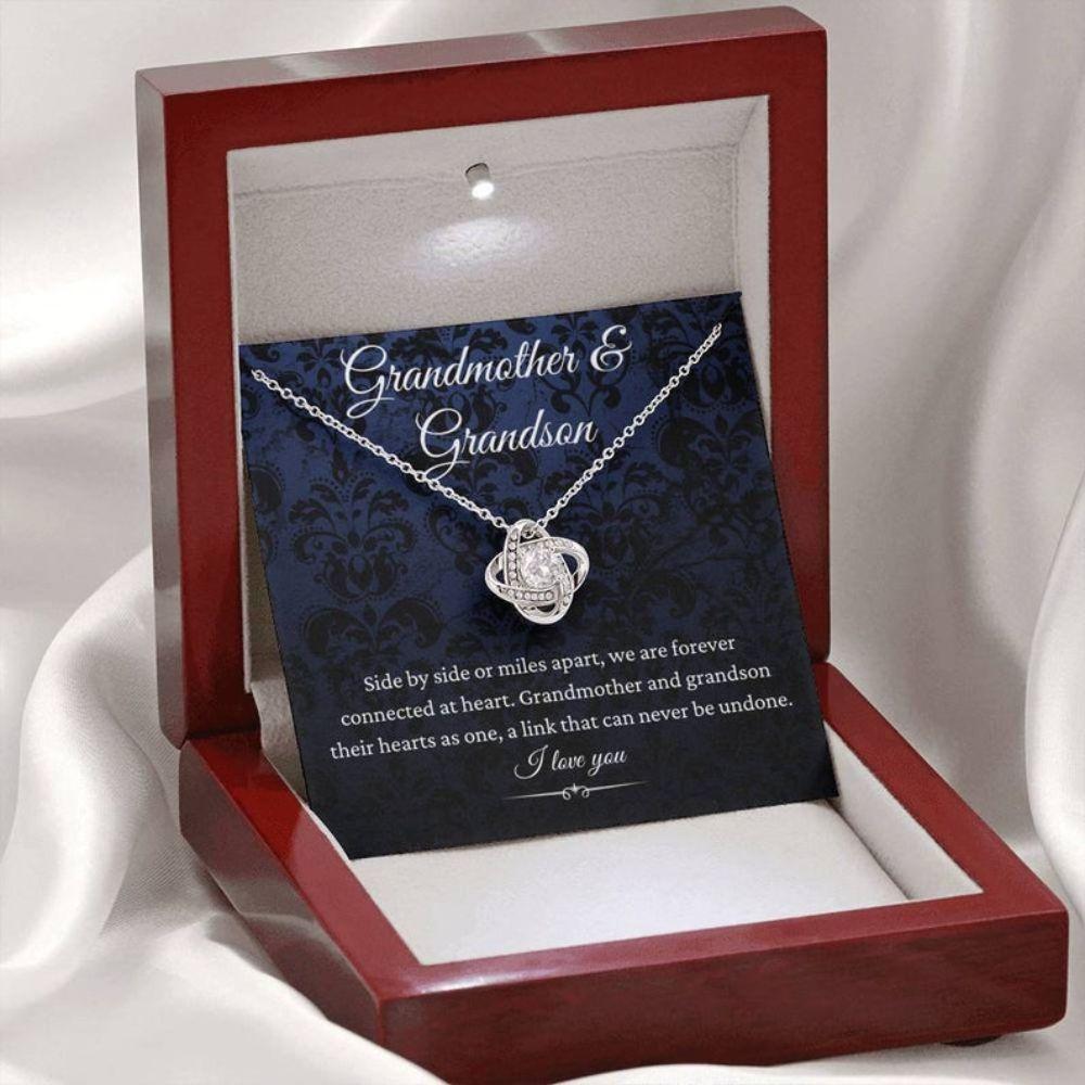 To My Grandma Gift For Grandmother From Granddaughter Grandson - Grandma Love Knot Necklace 0921