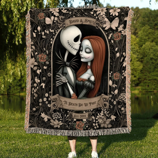 Til Death Do Us Part - Personalized Nightmare Woven Blanket