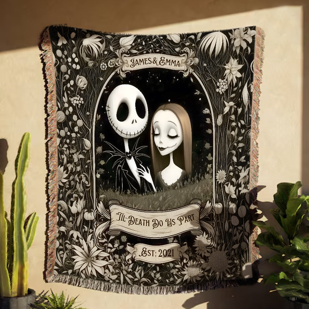 Til Death Do Us Part - Personalized Nightmare Woven Blanket