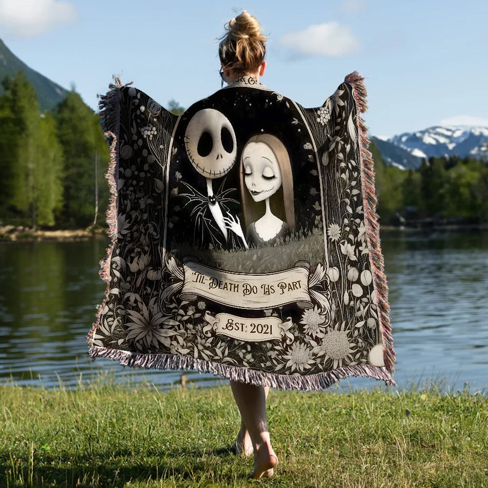Til Death Do Us Part - Personalized Nightmare Woven Blanket