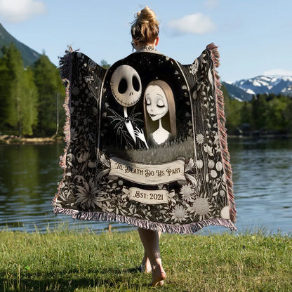 Til Death Do Us Part - Personalized Nightmare Woven Blanket