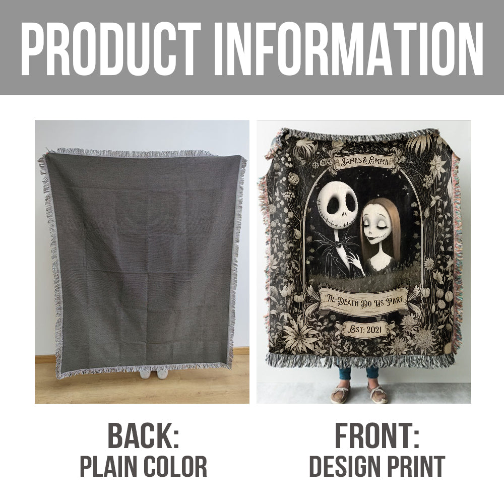 Til Death Do Us Part - Personalized Nightmare Woven Blanket