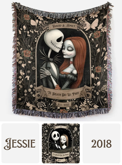 Til Death Do Us Part - Personalized Nightmare Woven Blanket