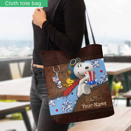 Love Red White Blue - Personalized Independence Day Tote Bag