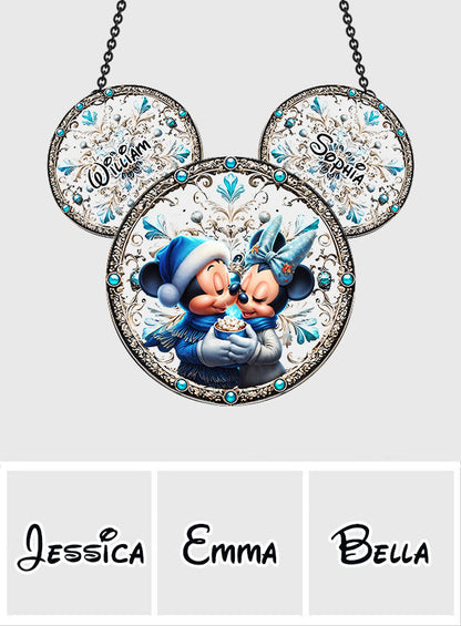 Mouse Couple - Personalized Mouse Window Hanging Suncatcher Ornament