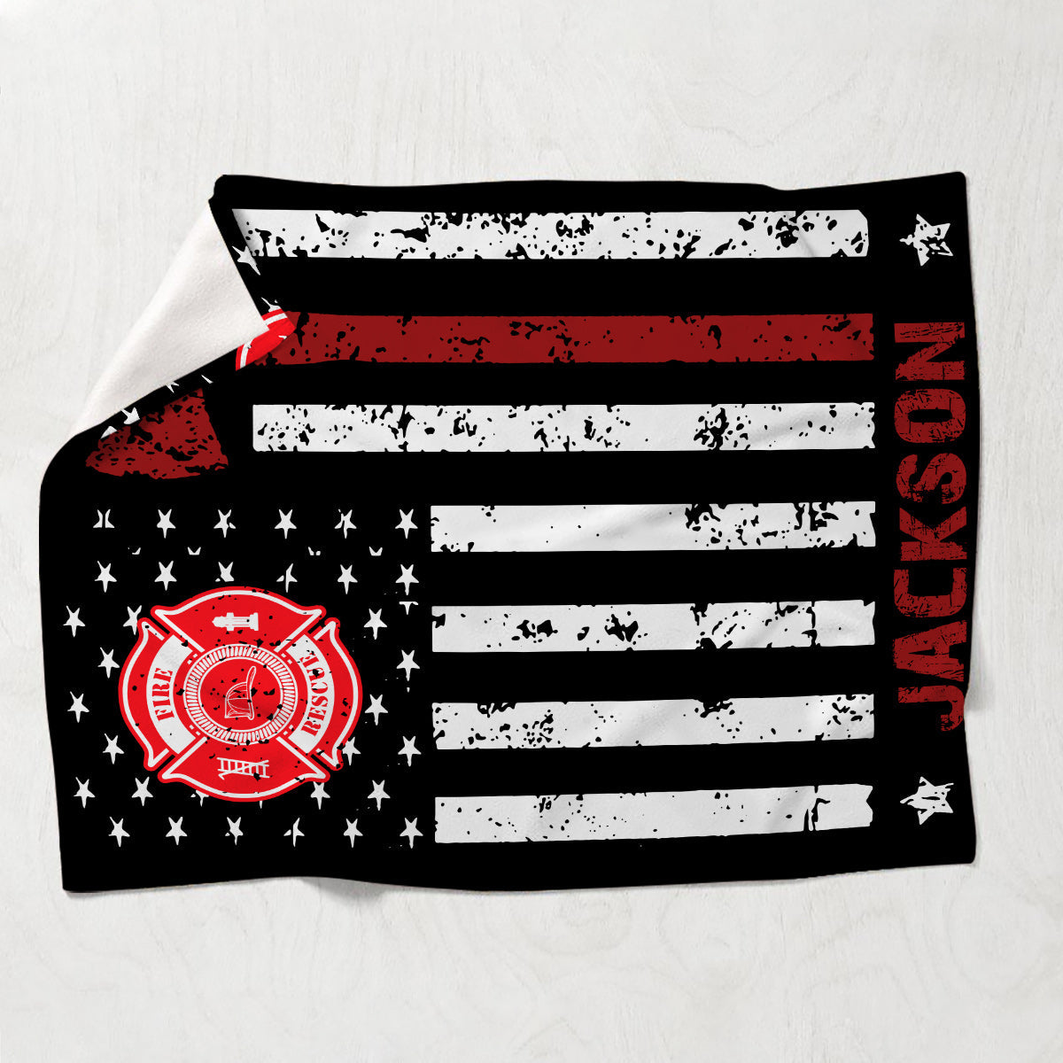 Proud Firefighter - Firefighter gift for him, dad, husband, son - Personalized Blanket