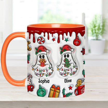 Ghost Friends Funny Christmas - Personalized Bestie Accent Mug