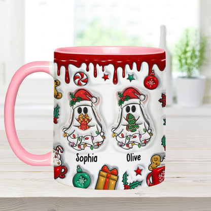 Ghost Friends Funny Christmas - Personalized Bestie Accent Mug