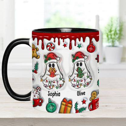 Ghost Friends Funny Christmas - Personalized Bestie Accent Mug