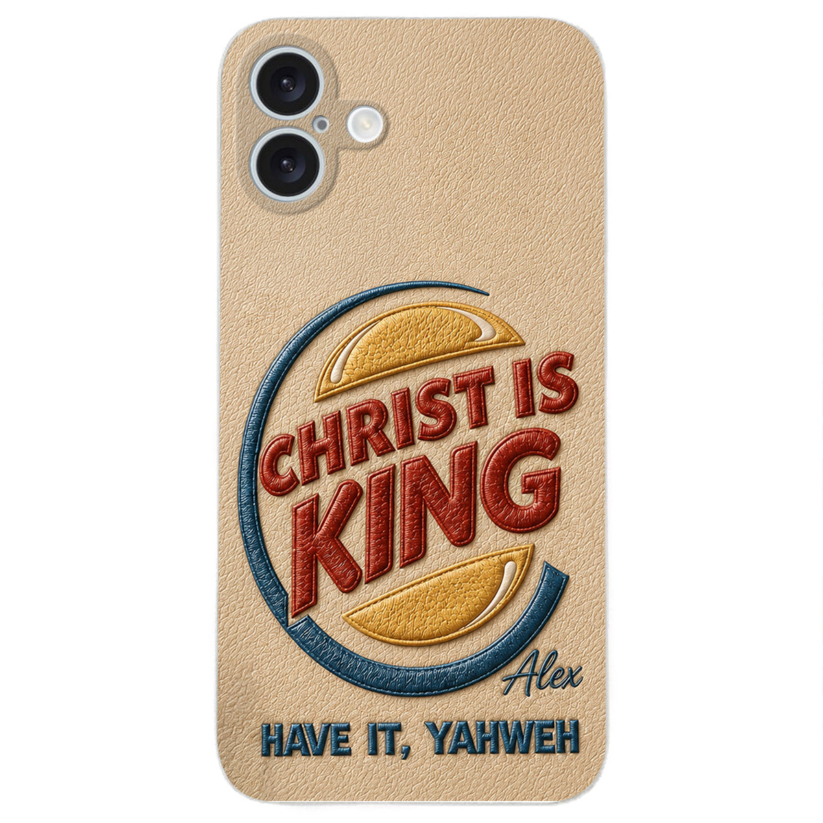 Christ Is King - Personalized Christian Classic Cap & Leather Phone Case