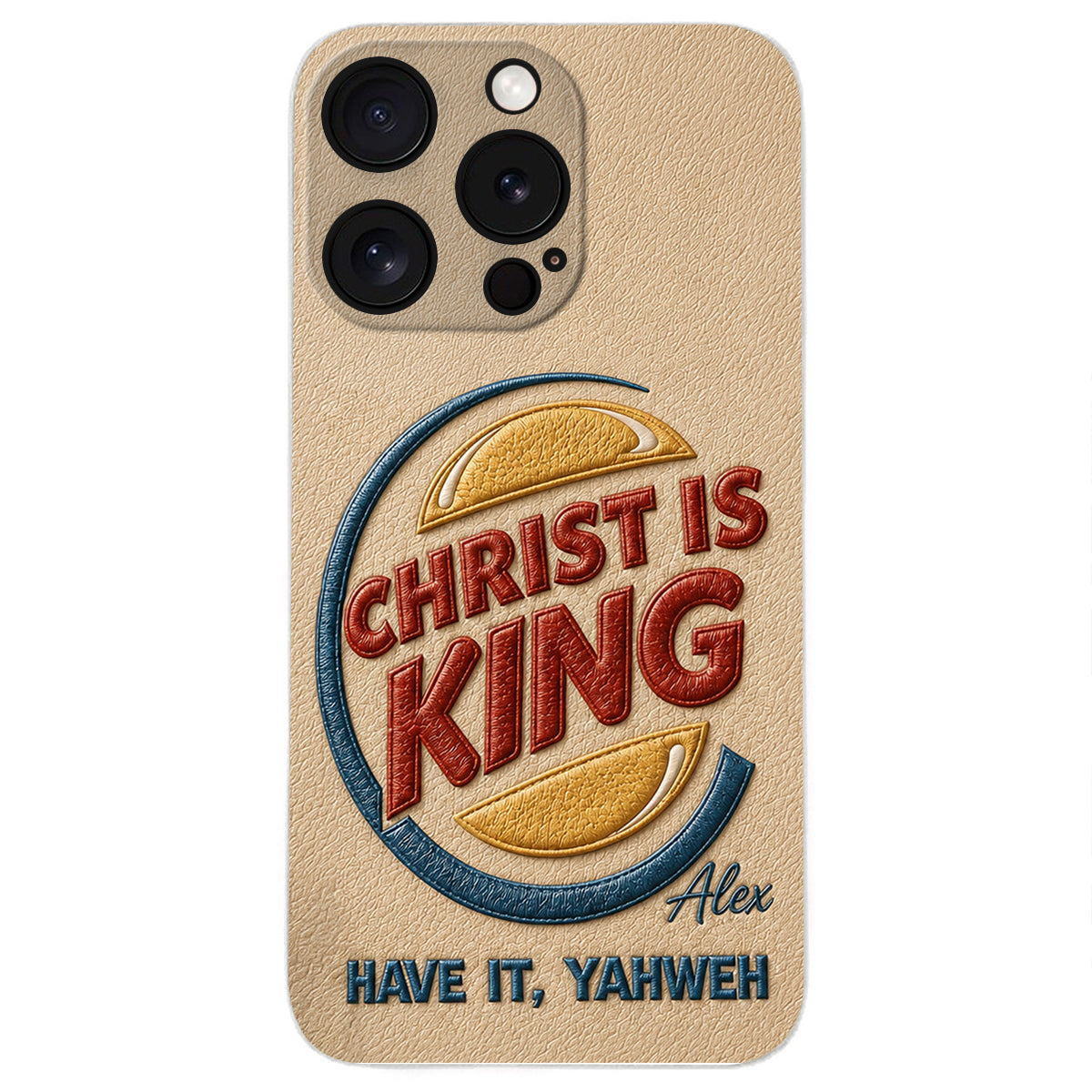 Christ Is King - Personalized Christian Classic Cap & Leather Phone Case