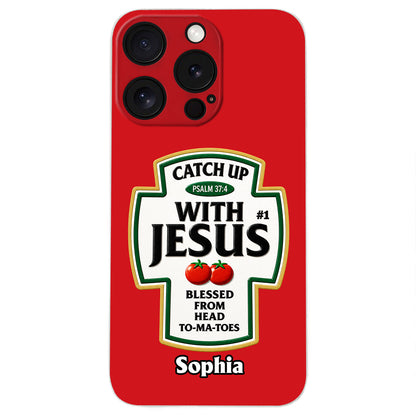 Funny Word Play, Faith In God - Personalized Christian Classic Cap & Leather Phone Case
