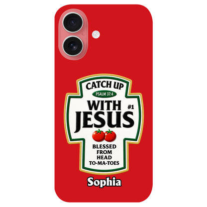 Funny Word Play, Faith In God - Personalized Christian Classic Cap & Leather Phone Case