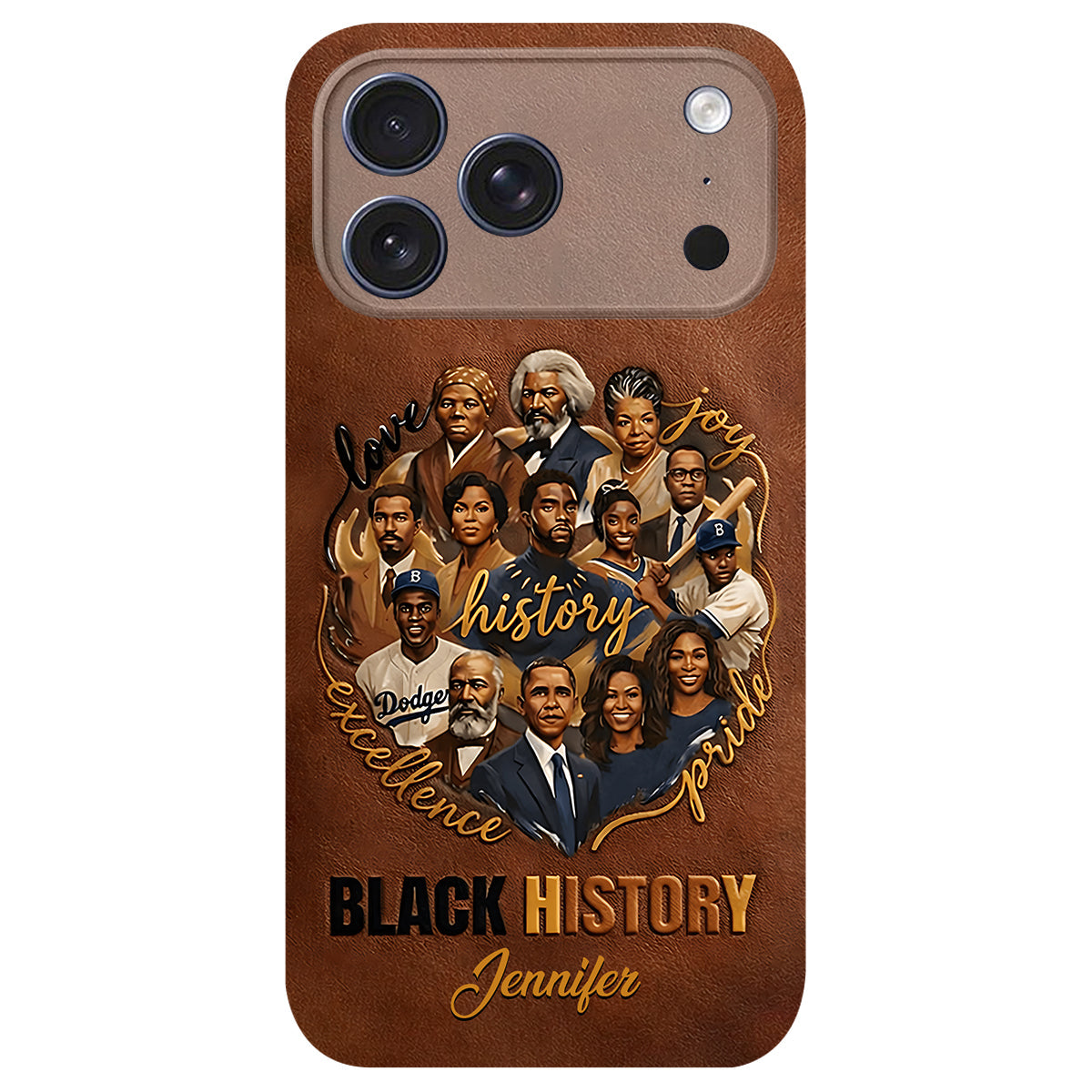 Black Pride - Personalized African American Leather Phone Case
