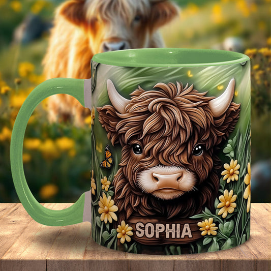 Baby Highland Cow - Personalized Accent Mug