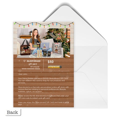 Personalized Greeting Gift Card Christmas Home