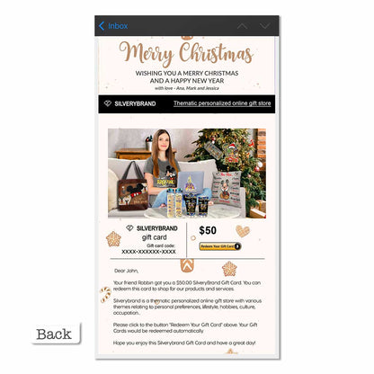 Personalized Greeting Gift Card Merry Christmas