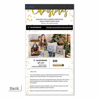 Personalized Greeting Gift Card Merry Christmas